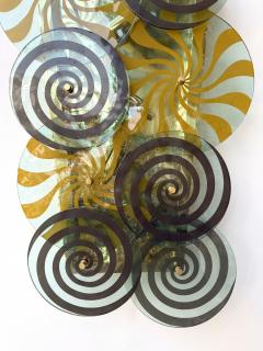 Contemporary Brass and Murano Glass Spiral Sconce Italy - 4545830