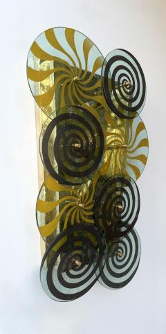 Contemporary Brass and Murano Glass Spiral Sconce Italy - 4545831