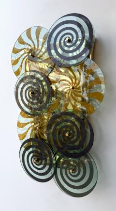Contemporary Brass and Murano Glass Spiral Sconce Italy - 4545834