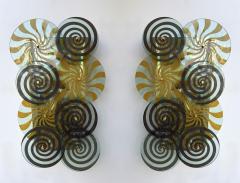 Contemporary Brass and Murano Glass Spiral Sconce Italy - 4545836