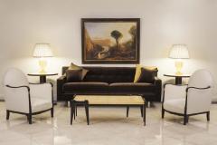 Contemporary Brown Velvet Sofa - 1378933