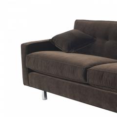 Contemporary Brown Velvet Sofa - 4656795
