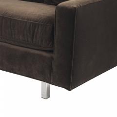 Contemporary Brown Velvet Sofa - 4656796