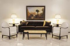 Contemporary Brown Velvet Sofa - 4656798