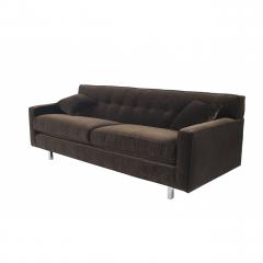 Contemporary Brown Velvet Sofa - 4708671