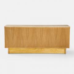 Contemporary Brutalist Carved Oak and Travertine Sideboard - 3222032