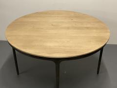 Contemporary Brutalist Round Center Table Elm Metal - 3493508