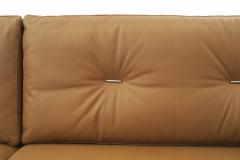 Contemporary Caramel Leather Sofa - 1378940
