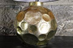 Contemporary Ceramic Table Lamp Golden Glazed with Dark Grey Shade - 3415778