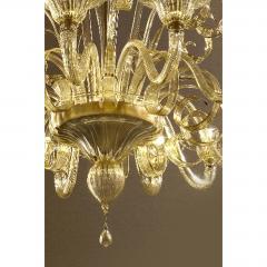 Contemporary Champagne Venetian Curls Murano Blown Chandelier - 4592140
