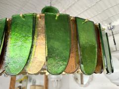 Contemporary Chandelier Brass and Murano Glass Blade Italy - 3642460