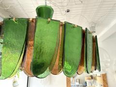 Contemporary Chandelier Brass and Murano Glass Blade Italy - 3642461