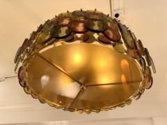 Contemporary Circle Candy Chandelier Brass and Murano Glass Italy - 3945439