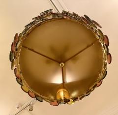 Contemporary Circle Candy Chandelier Brass and Murano Glass Italy - 3945442