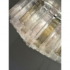 Contemporary Clear Pink and Fum Squares Murano Glass Flush Mount - 4718605