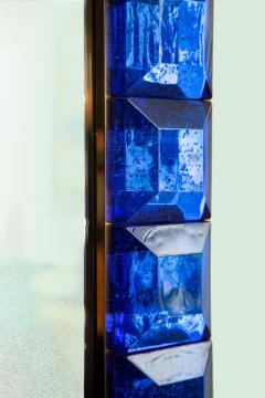 Contemporary Cobalt Blue Diamond Murano Glass Mirror In Stock - 1813056