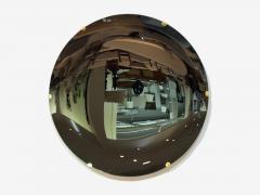 Contemporary Concave Glass Brass Black Modern Space Age Wall Mirror - 4424552