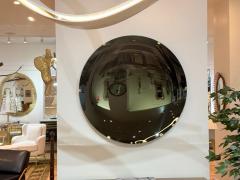 Contemporary Concave Glass Brass Black Modern Space Age Wall Mirror - 4424554