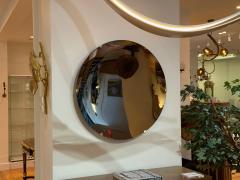 Contemporary Concave Glass Brass Bronze Modern Space Age Wall Mirror - 4323898