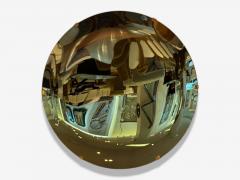 Contemporary Concave Glass Brass Vintage Green Modern Space Age Wall Mirror - 4331070