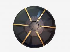Contemporary Concave Glass Brass Vintage Green Modern Space Age Wall Mirror - 4331073