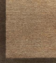 Contemporary Contrasting Border Handwoven Hemp Rug - 2380745