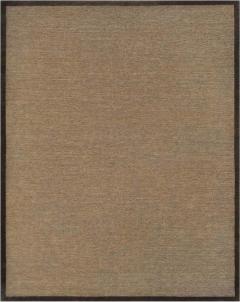 Contemporary Contrasting Border Handwoven Hemp Rug - 2380886