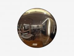 Contemporary Convex Glass Brass Silver Space Age Wall Mirror - 4442857