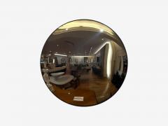 Contemporary Convex Glass Brass Silver Space Age Wall Mirror - 4442858