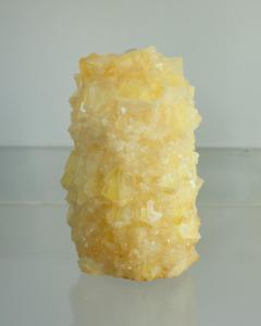 Contemporary Crystallized Vase in Yellow by Isaac Mont Netherlands - 3802548