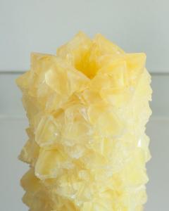 Contemporary Crystallized Vase in Yellow by Isaac Mont Netherlands - 3802550