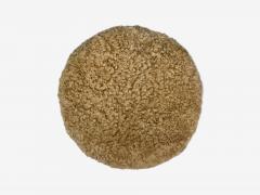 Contemporary Danish Modern Style Honey Sheepskin Maple Footstools 21st C  - 4113107