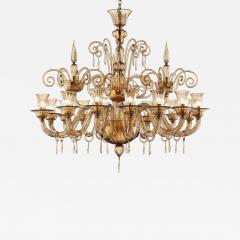 Contemporary Dark Amber Pagliesco Lively Curls Murano Glass Chandelier - 4630824