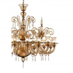 Contemporary Dark Amber Pagliesco Lively Curls Murano Glass Chandelier - 4735932