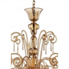 Contemporary Dark Amber Pagliesco Lively Curls Murano Glass Chandelier - 4735933