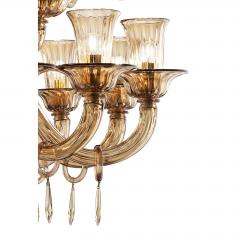 Contemporary Dark Amber Pagliesco Lively Curls Murano Glass Chandelier - 4735935