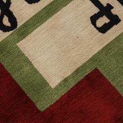 Contemporary David Delf n Green Hand Knotted Wool And Silk Rug Spain 2005 - 4793412