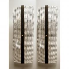 Contemporary Diamanted Rectangular Murano Glass Brunish Wall Sconces Set of 2 - 4567061