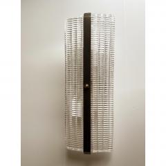 Contemporary Diamanted Rectangular Murano Glass Brunish Wall Sconces Set of 2 - 4567065