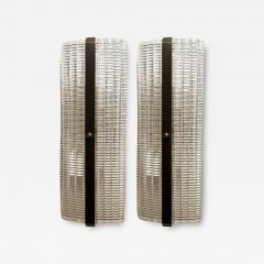 Contemporary Diamanted Rectangular Murano Glass Brunish Wall Sconces Set of 2 - 4569859