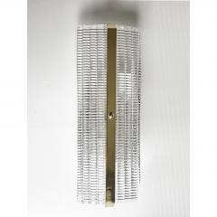 Contemporary Diamanted Rectangular Murano Glass Chromed Wall Sconces Set of 2 - 4567066