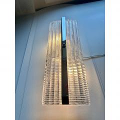 Contemporary Diamanted Rectangular Murano Glass Chromed Wall Sconces Set of 2 - 4567067