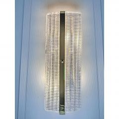 Contemporary Diamanted Rectangular Murano Glass Chromed Wall Sconces Set of 2 - 4567068