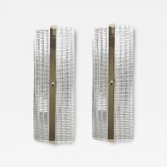Contemporary Diamanted Rectangular Murano Glass Chromed Wall Sconces Set of 2 - 4569860