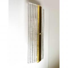 Contemporary Diamanted Rectangular Murano Glass Gold Wall Sconces Set of Two - 4567083