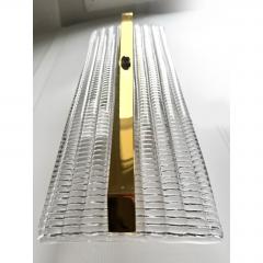 Contemporary Diamanted Rectangular Murano Glass Gold Wall Sconces Set of Two - 4567084