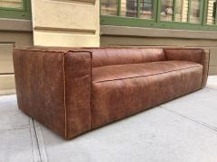 Contemporary Distressed Leather Sofa - 3433676