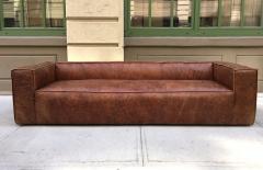 Contemporary Distressed Leather Sofa - 3433678