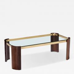 Contemporary Eucalyptus and Brass Coffee Table - 4198994