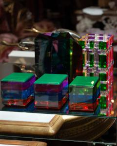 Contemporary Faceted Multicolour Acrylic Cube Block - 3093161